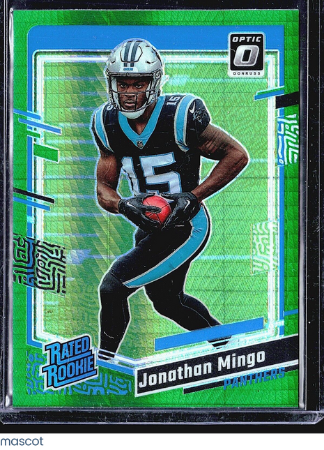 2023 Panini Donruss Optic Green Pulsar Rated Rookie #215 Jonathan Mingo (RC)