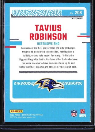 2023 Panini Donruss Optic Holo Rated Rookie #208 Tavius Robinson (RC)
