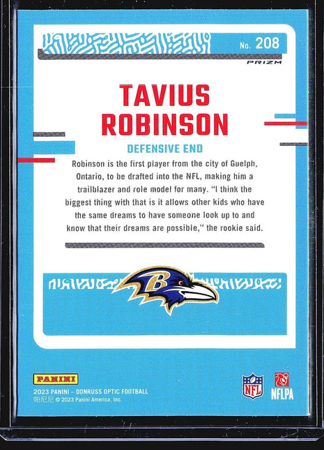 2023 Panini Donruss Optic Holo Rated Rookie #208 Tavius Robinson (RC)