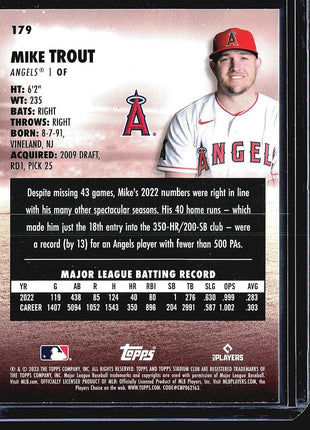 2023 Topps Stadium Club - #179 Mike Trout Photographers proof