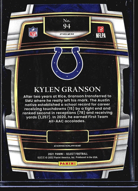 2021 Panini Select - Concourse #94 Kylen Granson (RC)