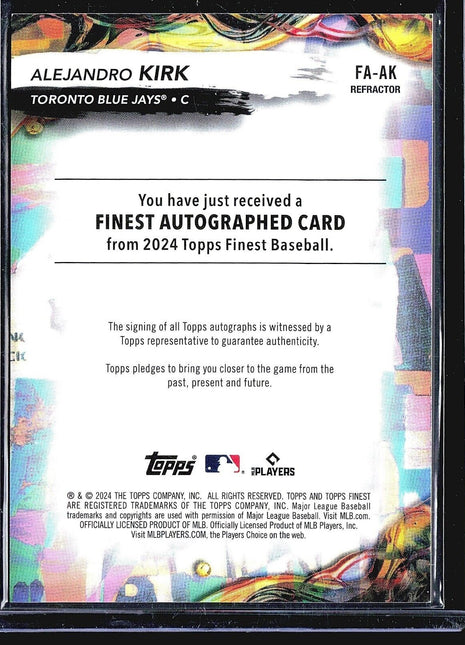 2024 Topps Finest Alejandro Kirk Refractor Auto #faak