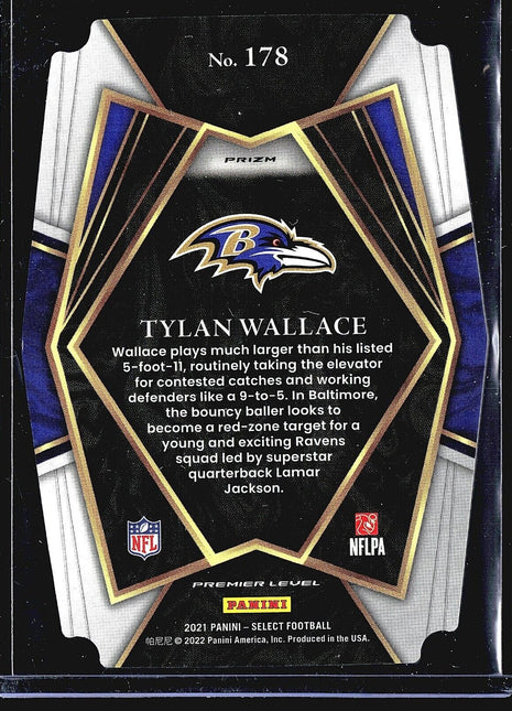 2021 Panini Select - Premier Level Silver Prizm Die-Cut #178 Tylan Wallace (RC)