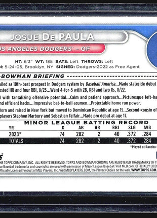 2024 Bowman Chrome 1st Prospects #BCP-12 Josue De Paula (RC)