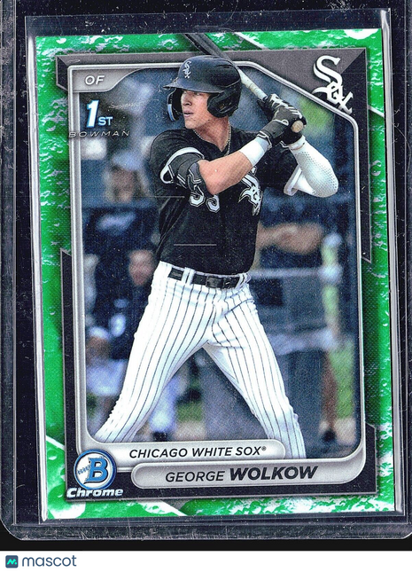 2024 Bowman Chrome 1st Prospects green lunar #BCP-144 George Wolkow (RC)