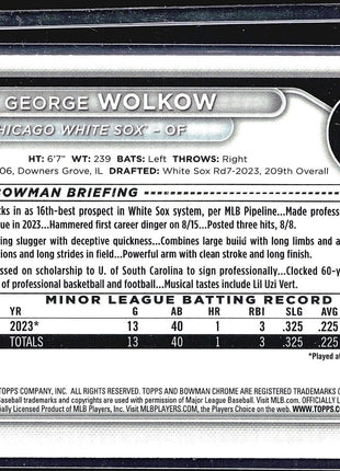 2024 Bowman Chrome 1st Prospects green lunar #BCP-144 George Wolkow (RC)