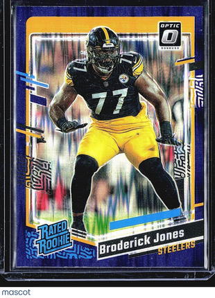 2023 Panini Donruss Optic Purple Shock Rated Rookie #285 Broderick Jones (RC)