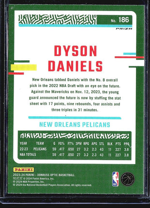 2023-24 Panini Donruss Optic Green Pulsar #186 Dyson Daniels