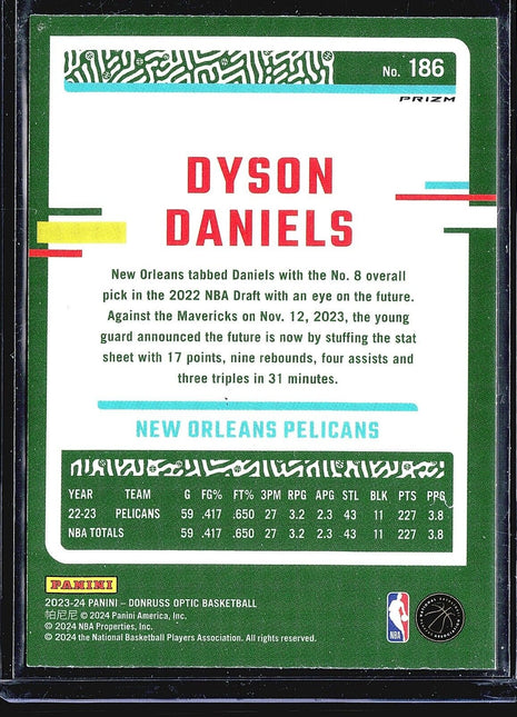 2023-24 Panini Donruss Optic Green Pulsar #186 Dyson Daniels