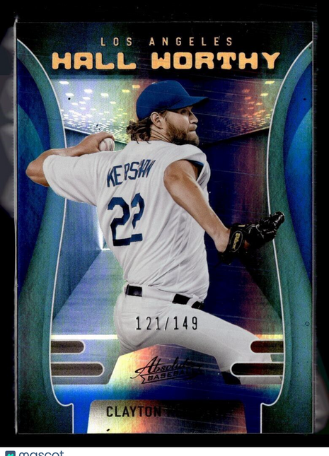 2022 ABSOLUTE BLUE HALL WORTHY 121/149 CLAYTON KERSHAW DODGERS