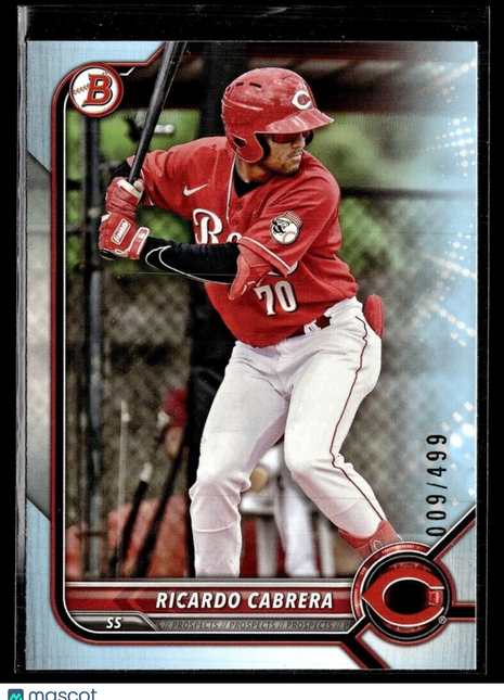2022 BOWMAN SKY BLUE /499 RICARDO CABRERA REDS