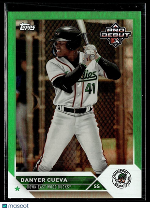 2023 PRO DEBUT GREEN /99 2 Danyer Cueva - Down East Wood Ducks