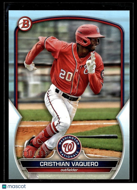 2023 BOWMAN SKY BLUE /499 CRISTHIAN VAQUERO NATIONALS
