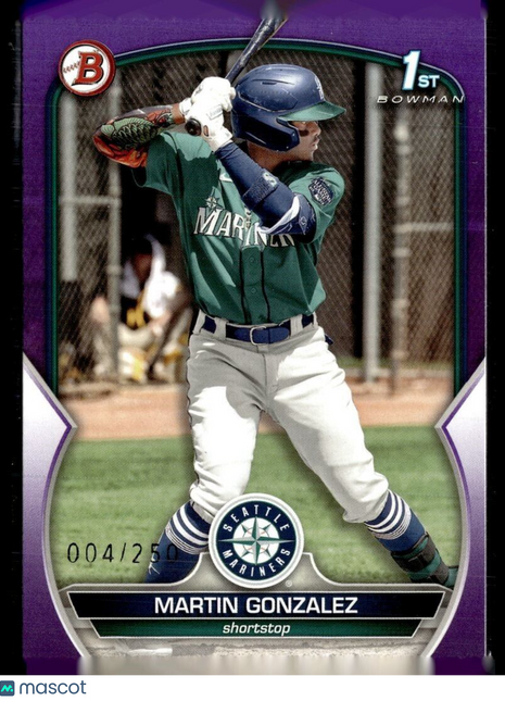 2023 BOWMAN PURPLE /250 1ST PROSPECT MARTIN GONZALEZ MARINERS