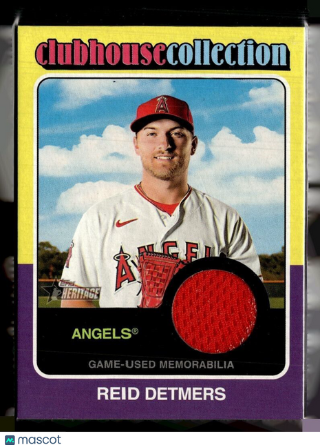 2024 HERITAGE CLUBHOUSE COLLECTION JERSEY RELIC REID DETMERS ANGELS