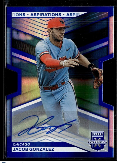 2023 ELITE EXTRA EDITION BLUE ASPIRATIONS /93 AUTO 4 Jacob Gonzalez White Sox