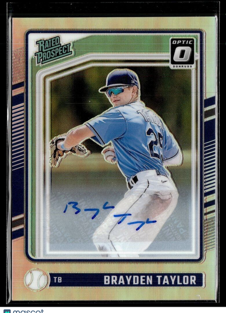 2024 OPTIC HOLO RATED ROOKIE AUTO BRAYDEN TAYLOR RAYS