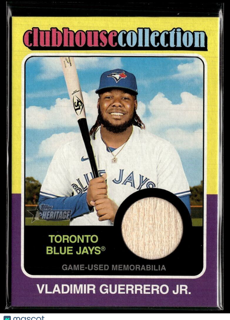 2024 HERITAGE CLUBHOUSE COLLECTION BAT RELIC VLADIMIR GUERRERO JR BLUE JAYS