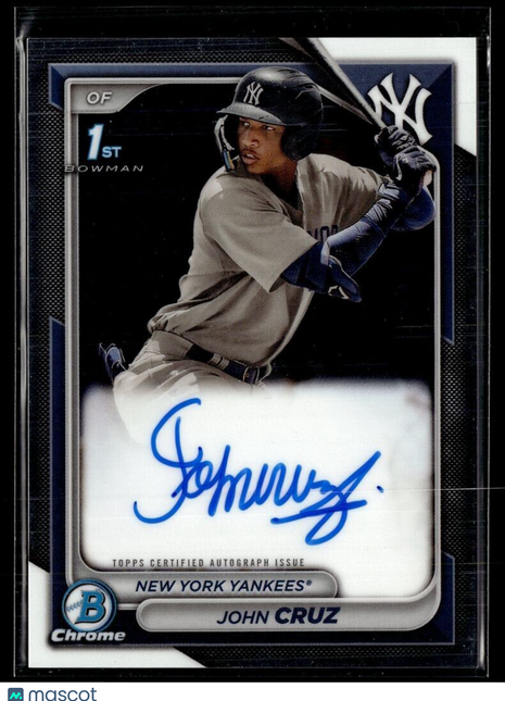 2024 BOWMAN CHROME 1ST PROSPECT AUTO JOHN CRUZ YANKEES