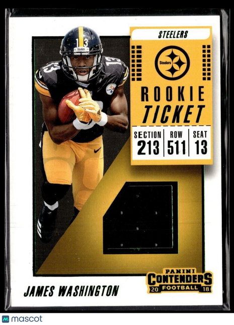2018 CONTENDERS ROOKIE TICKET JERSEY RELIC JAMES WASHINGTON STEELERS