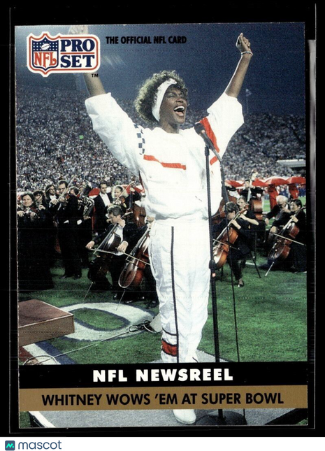1991 PRO SET NFL NEWSREEL WHITNEY HOUSTON