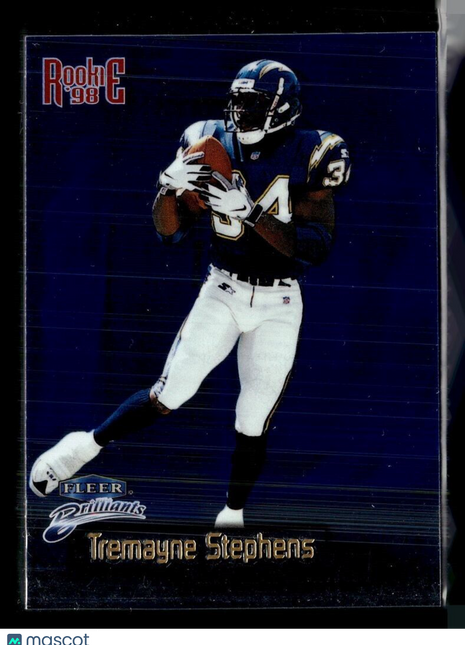 1998 FLEER BRILLIANTS BLUE TREMAYNE STEPHEENS CHARGERS