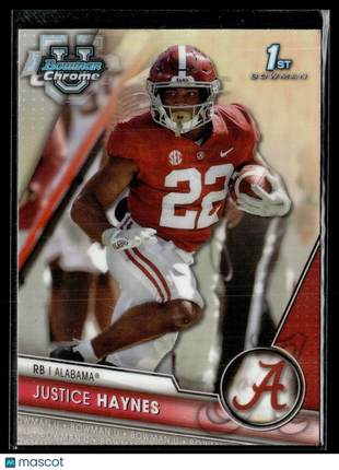 2023 BOWMAN CHROME UNIVERSITY REFRACTOR 85 Justice Haynes Alabama – 1st Bowman