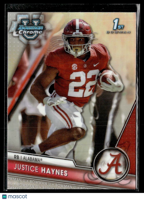 2023 BOWMAN CHROME UNIVERSITY REFRACTOR 85 Justice Haynes Alabama – 1st Bowman