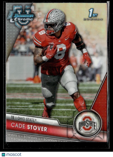 2023 BOWMAN CHROME UNIVERSITY REFRACTOR 167 Cade Stover Ohio State – 1st Bowman