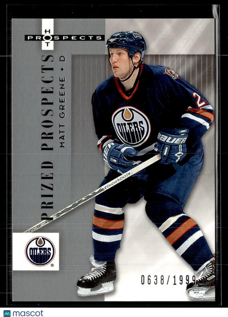 2005-06 HOT PROSPECTS PRIZED PROSPECTS /1999 128 Matt Greene Edmonton Oilers