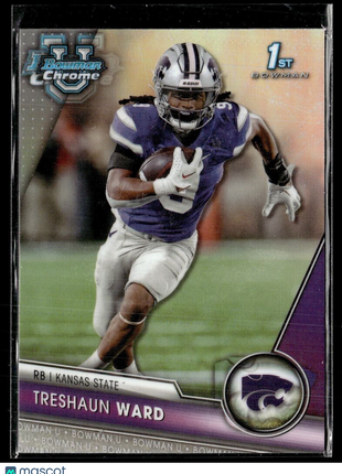 2023 BOWMAN CHROME UNIVERSITY REFRACTOR 3 Treshaun Ward Kansas State –1st Bowman
