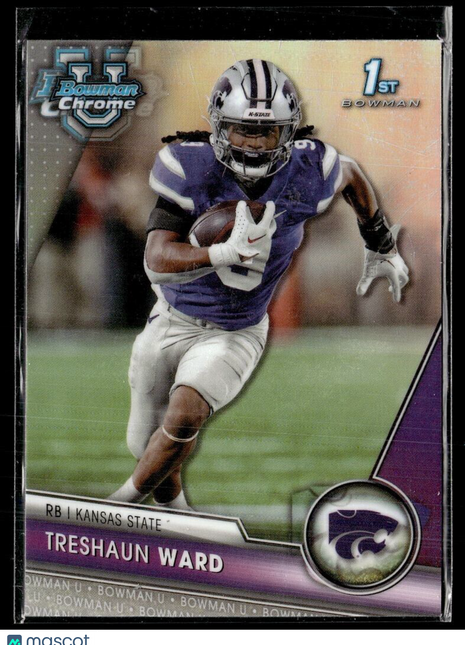 2023 BOWMAN CHROME UNIVERSITY REFRACTOR 3 Treshaun Ward Kansas State –1st Bowman