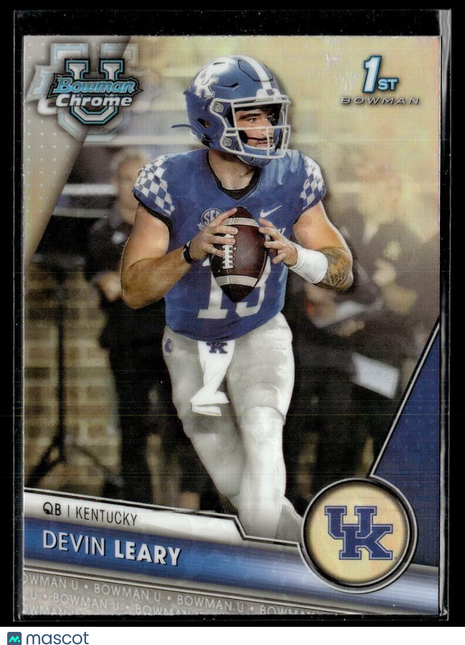 2023 BOWMAN CHROME UNIVERSITY REFRACTOR 56 Devin Leary Kentucky – 1st Bowman