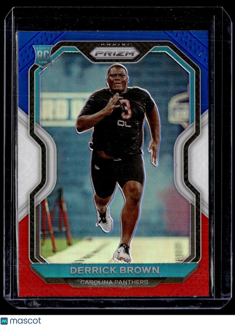 2020 PRIZM RED WHITE BLUE ROOKIE DERRICK BROWN PANTHERS