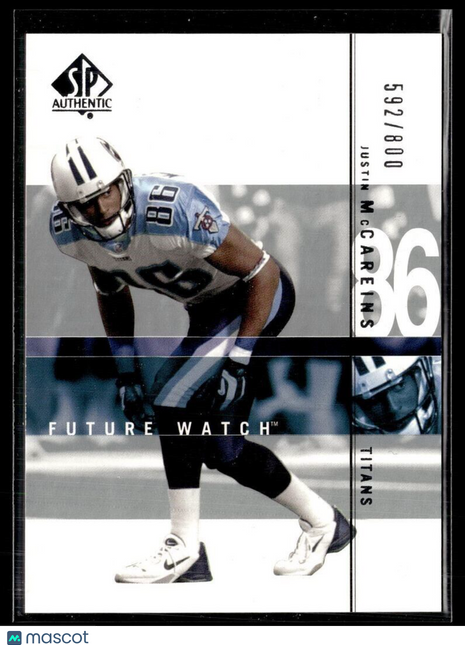 2001 SP AUTHENTIC FUTURE WATCH /800 JUSTIN MCCARENIS TITANS