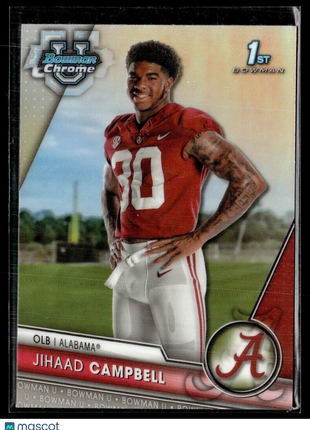 2023 BOWMAN CHROME UNIVERSITY REFRACTOR 86 Jihaad Campbell Alabama – 1st Bowman