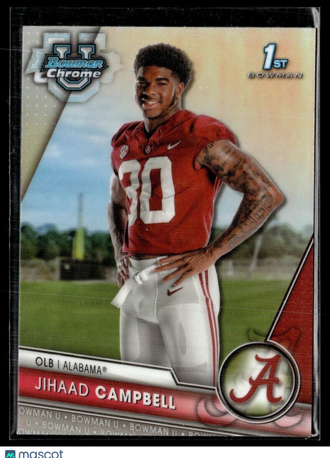 2023 BOWMAN CHROME UNIVERSITY REFRACTOR 86 Jihaad Campbell Alabama – 1st Bowman