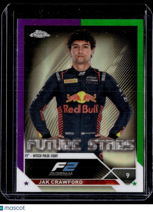 2023 TOPPS CHROME FORMULA 1 F1 PURPLE GREEN FUTURE STARS JAK CRAWFORD