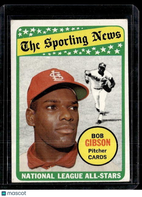 1969 TOPPS #432 SPORTING NEWS BOB GIBSON CARDINALS