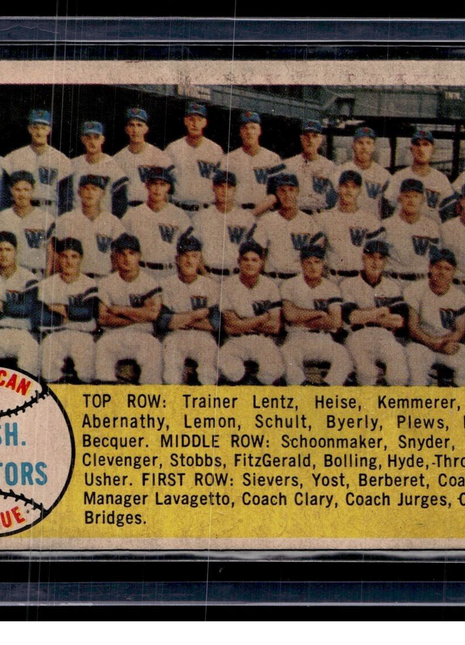 1958 TOPPS #44 WASHINGTON SENATORS