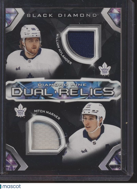 2023-24 UD BLACK DIAMOND MINE DUAL JERSEY RELIC WILLIAM NYLANDER MITCH MARNER