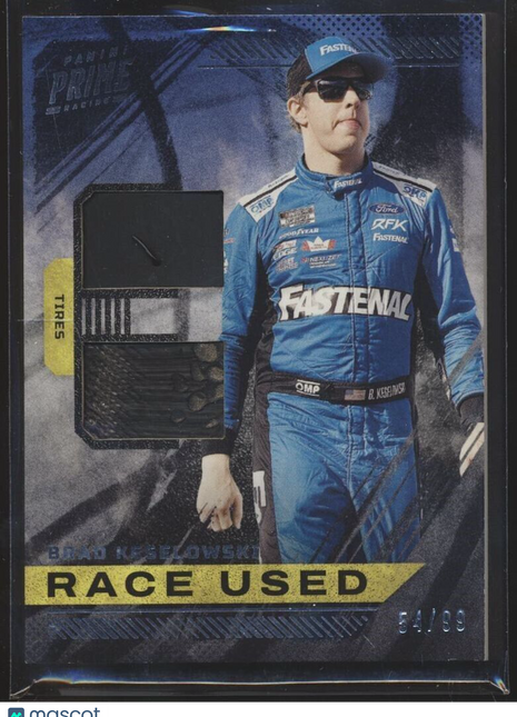 2023 PANINI PRIME RACING RACE USED /99 DUAL TIRE RELIC BRAD KESELOWSKI