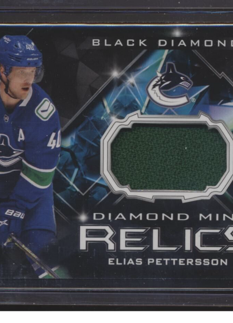 2023-24 UD BLACK DIAMOND MINE JERSEY RELIC ELIAS PETTERSON CANNUCKS