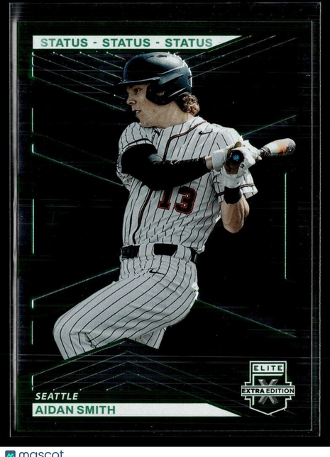 2023 ELITE EXTRA EDITION LIGHT GREEN STATUS /499 98 Aidan Smith Seattle Mariners