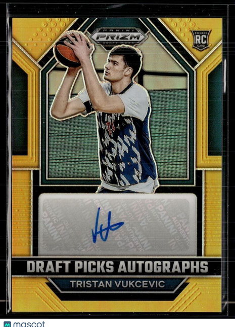 2023-24 PRIZM DRAFT GOLD ROOKIE /10 AUTO TRISTAN VUKCEVIC