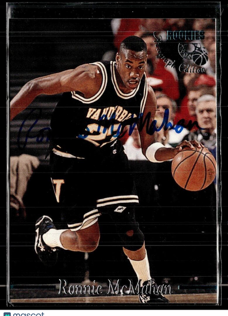 1995-96 CLASSICS ROOKIES #2 AUTO RONNIE MCMAHAN VANDERBILT