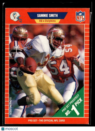 1989 PRO SET ROOKIE SAMMIE SMITH DOLPHINS