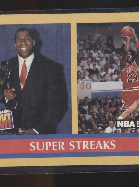 1990-91 NBA HOOPS SUPER STREAKS MAGIC JOHNSON MICHAEL JORDAN