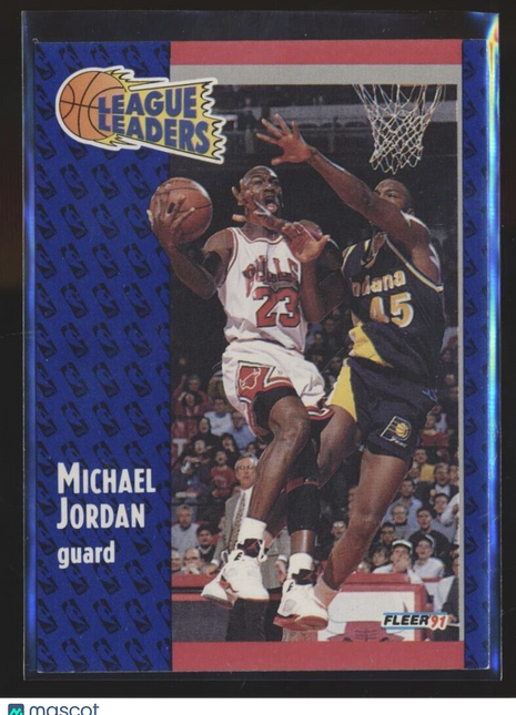 1991-92 FLEER LEAGUE LEADERS MICHAEL JORDAN BULLS