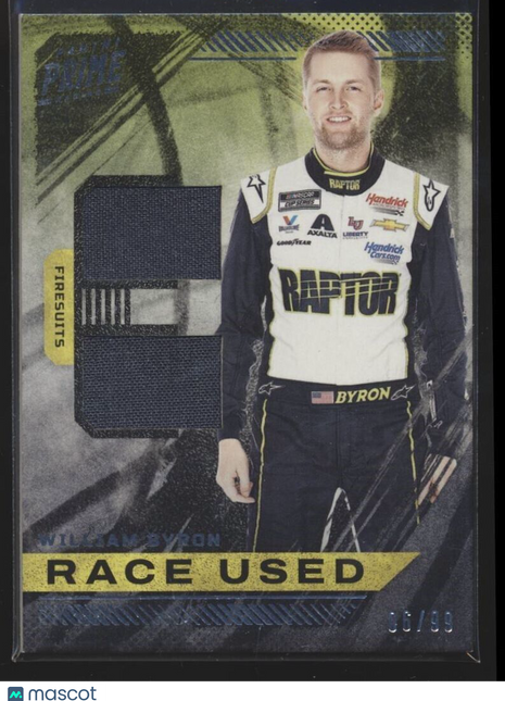 2023 PANINI PRIME RACING RACE USED /99 DUAL FIRESUIT RELIC WILLIAM BYRON